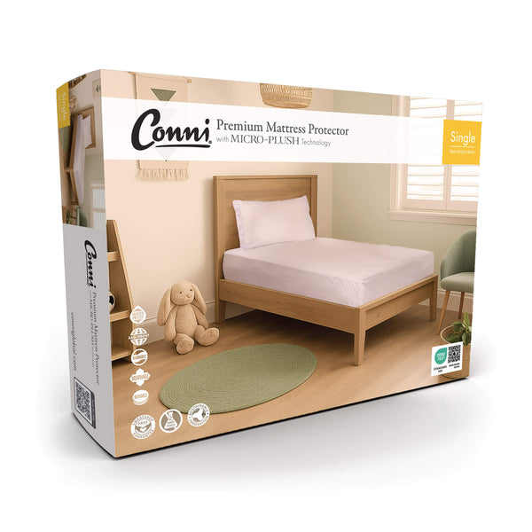 Premium Waterproof Mattress Protector - with Micro-Plush Technology (White / Charcoal)