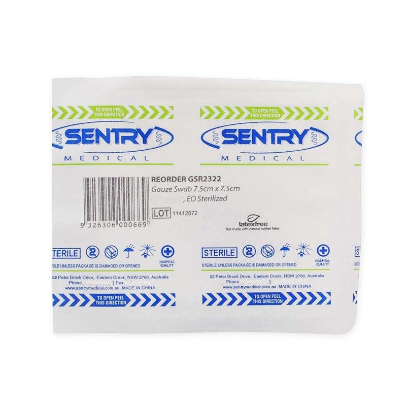 Sentry Gauze Non Woven (4 Ply) 7.5cm X 7.5cm, 3pcs/ pack, 50packs/ box (NWS2323)