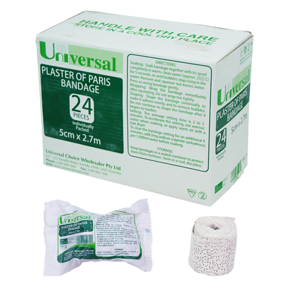 Universal Plaster Of Paris Cast Bandages 5cm x 2.7m 24