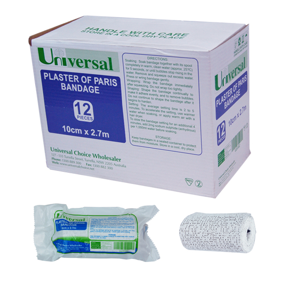 Universal Plaster of Paris Cast Bandages 10cm x 2.7m 12