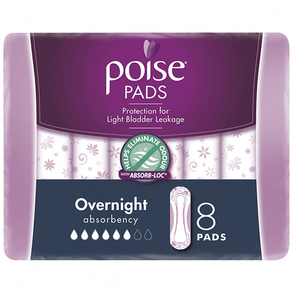 Poise Pads Overnights Female White 770mL, 8pads/ Pack - Carton of 4packs (91871)