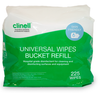 Clinell Universal Wipes Bucket Refill 225/pack CWBUC225RAUS 4packs/ctn