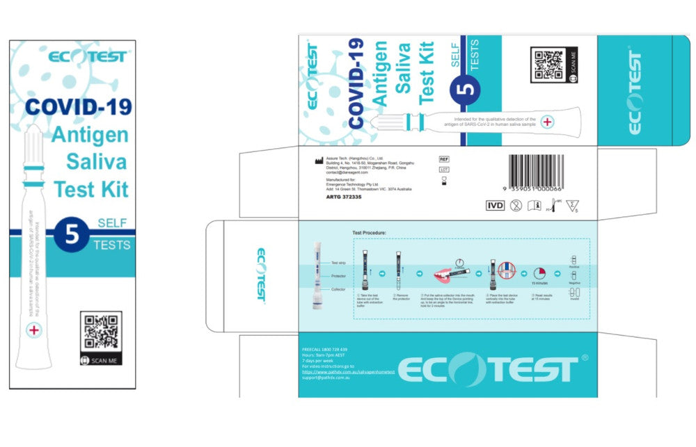 ECOTEST Saliva COVID 19 Antigen Rapid Pen test For Home | Medisa