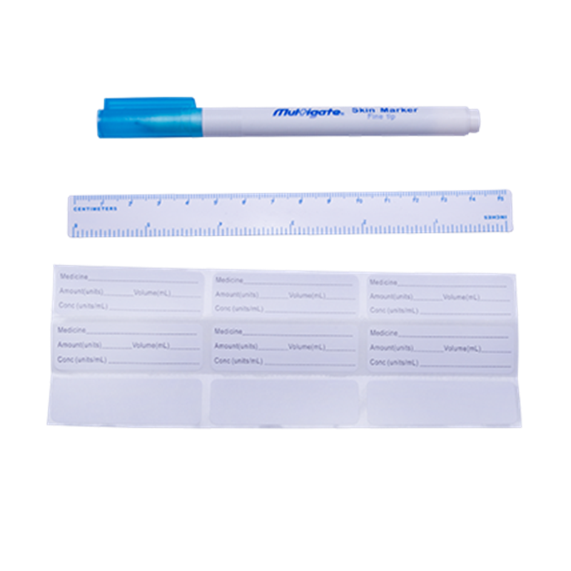 Mdevices Surgical Marking Pen Fine tip with 0.5mm line width with a ruler. Sterilized  - Box of 25