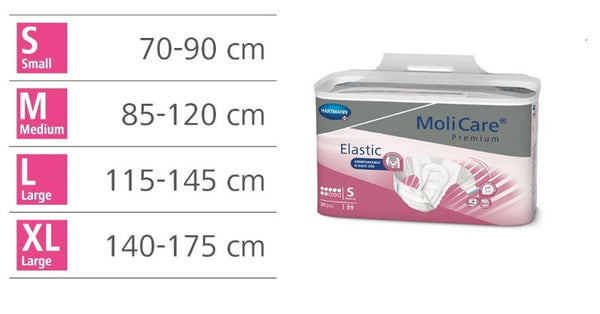 Hartmann MoliCare Premium Elastic 7 Drops, Pink - All Sizes