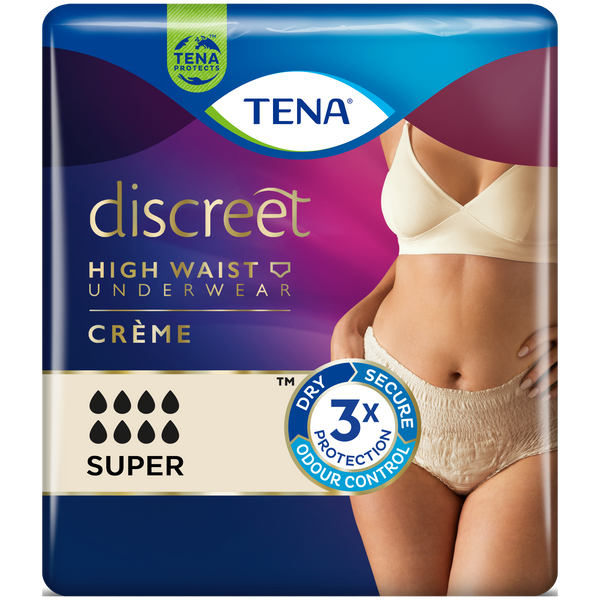 TENA Discreet Super High Waist Underwear Creme Pants (Medium / Large)