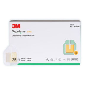 3M Tegaderm CHG Chlorhexidine Gluconate Gel Pad 3cm x 4cm, Box of 25 (1664R)