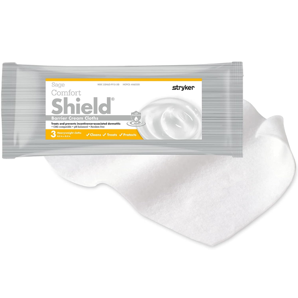 Sage Comfort Shield Barrier Cream Cloths,  3 Wipes/Pkt (7503), 90pks/ ctn