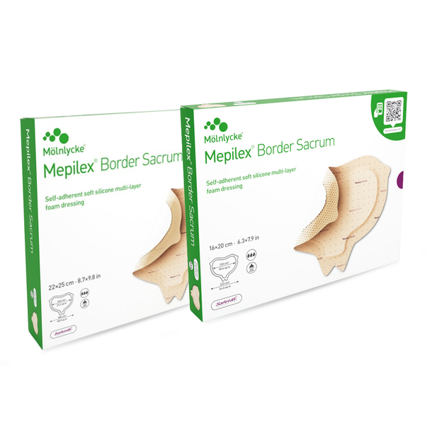 Molnlycke Mepilex Border Sacrum 5 Layer Dressing 16cm x 20cm (282050), 22cm x 25cm (282450)