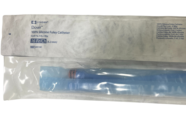 Dover Coude Male 5cc Foley 2-Way Round Silicone 40cm (14FR / 16FR / 18FR)