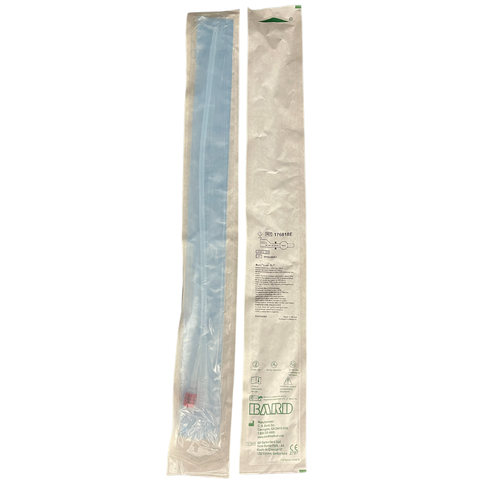 BD Lubri-Sil Catheter 18G 30Cc Foley 2-Way Round Silicone 40Cm Clear 2-Way 176818E - Box of 10