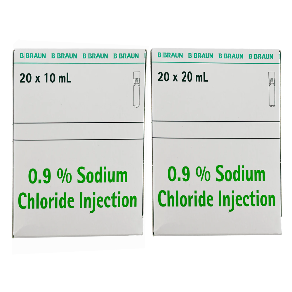 B. Braun Sodium Chloride 0.9% For Injection 10mL 20mL, Box of 20 - All Volumes