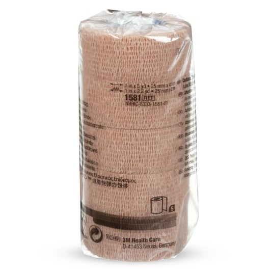 Coban Self Adherent Wrap 2.5Cmx2Mtr Tan 5pcs