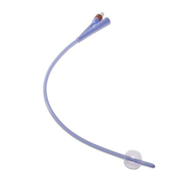 Dover 100% Silicone Foley Catheter, Coude Tip, 5mL, 2-Way, Box of 10 (12FR / 20FR / 22FR)