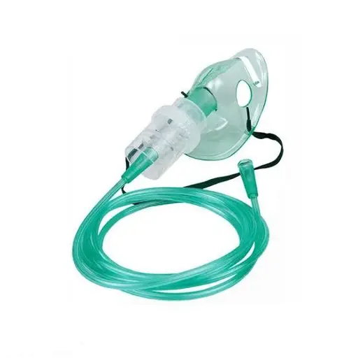 Galemed Nebuliser Kit, Nebulizer Bowl, Paediatric Aerosol Mask With 2.1m Kink Resistant Tubing Green (2109)