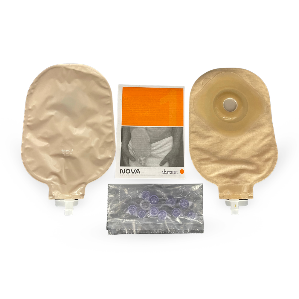 Dansac Nova 1 Urostomy X3 Pouches Opaque Skin barrier size