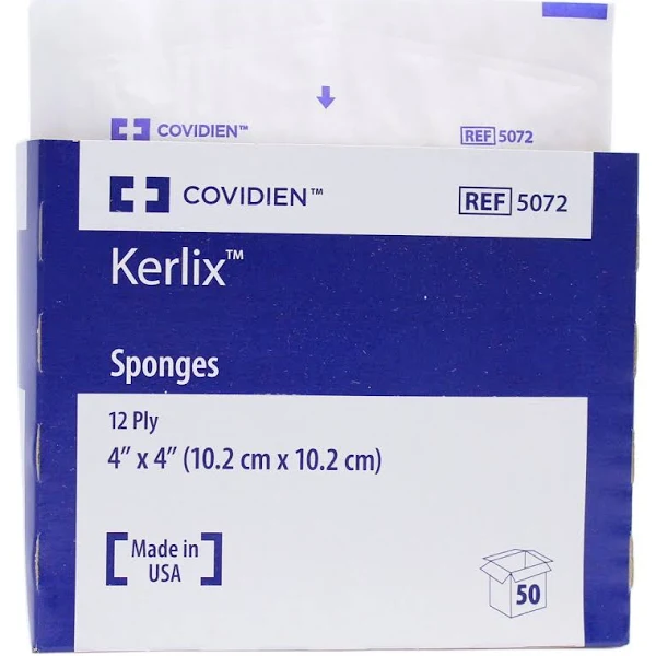 Covidien Kerlix 4 x 4 Inch Sponges 12 Ply Sterile, (5072) - Box of 50