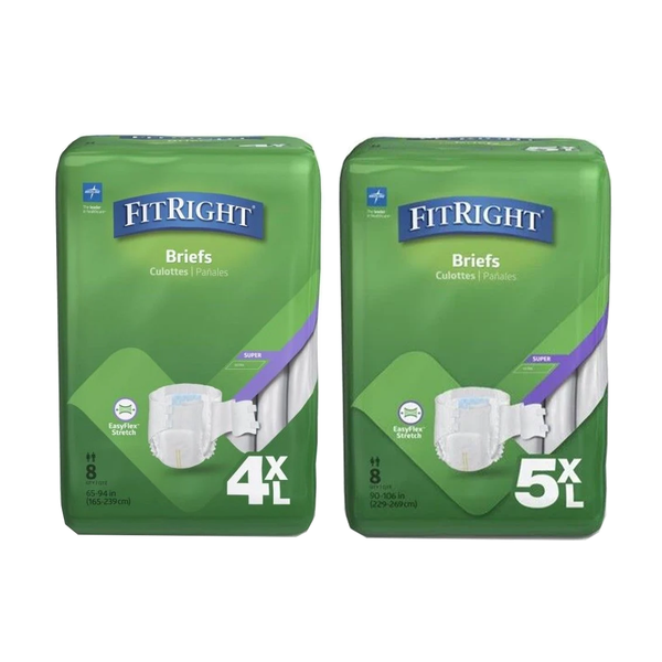 Medline FitRight Bariatric Adult Incontinence Briefs (4XL / 5XL)