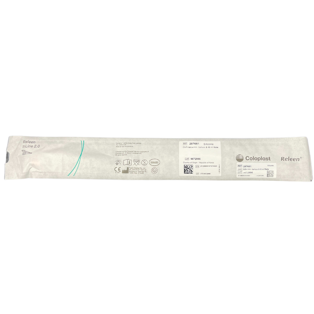 Coloplast Releen Catheter Inline 2.0 Foley CH16 Male Silicone 40cm, Box of 5 (287661)