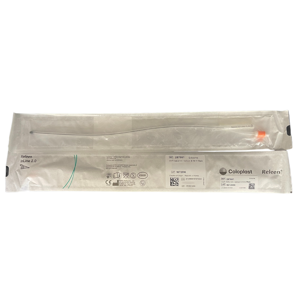 Coloplast Releen Catheter Inline 2.0 Foley CH16 Male Silicone 40cm, Box of 5 (287661)