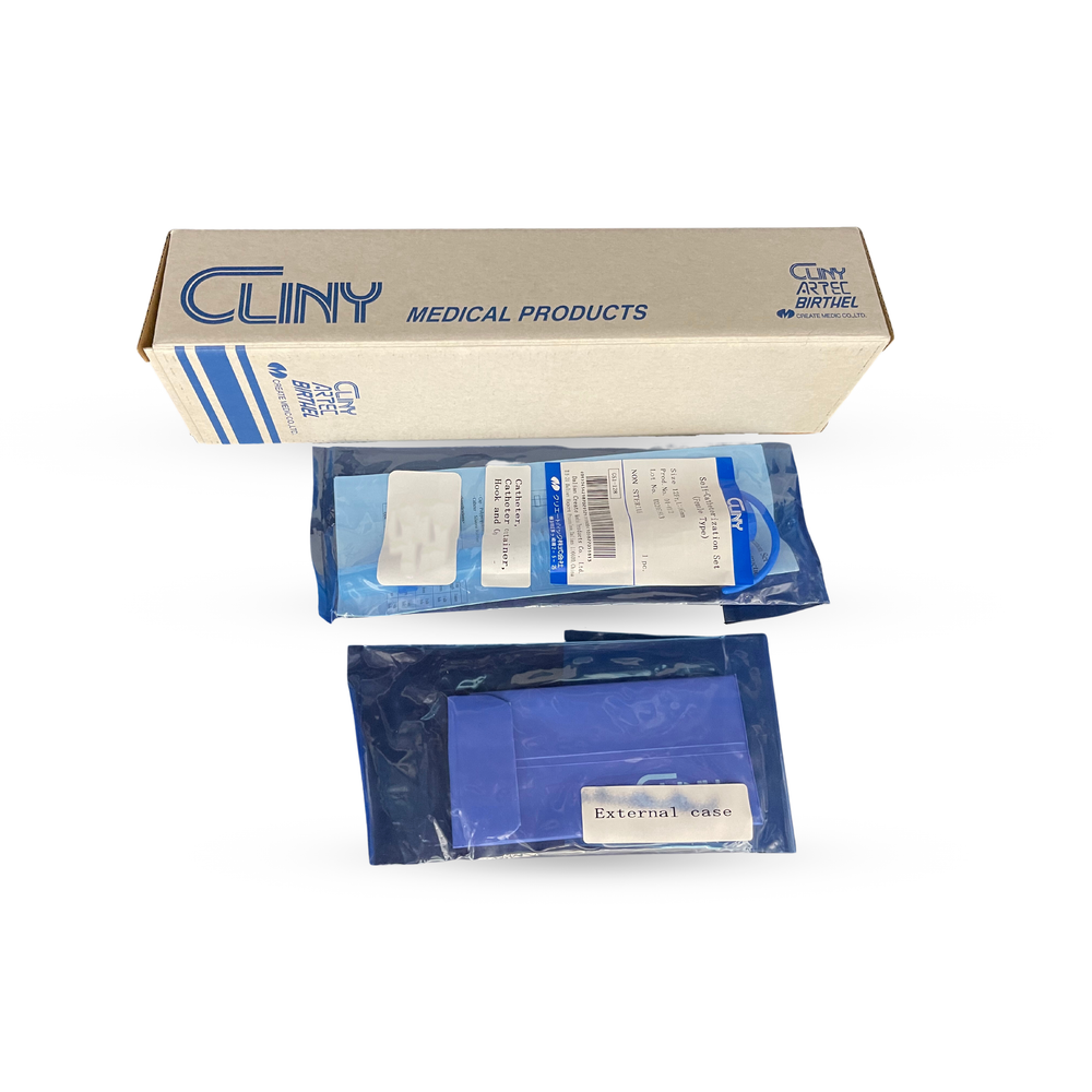 Cliny Safety Catheter Set Female Intermittent Silicone With Separate Cover - All Sizes