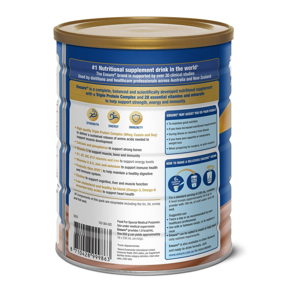 Ensure Powder Chocolate 850Gm Chocolate Can (2211178)