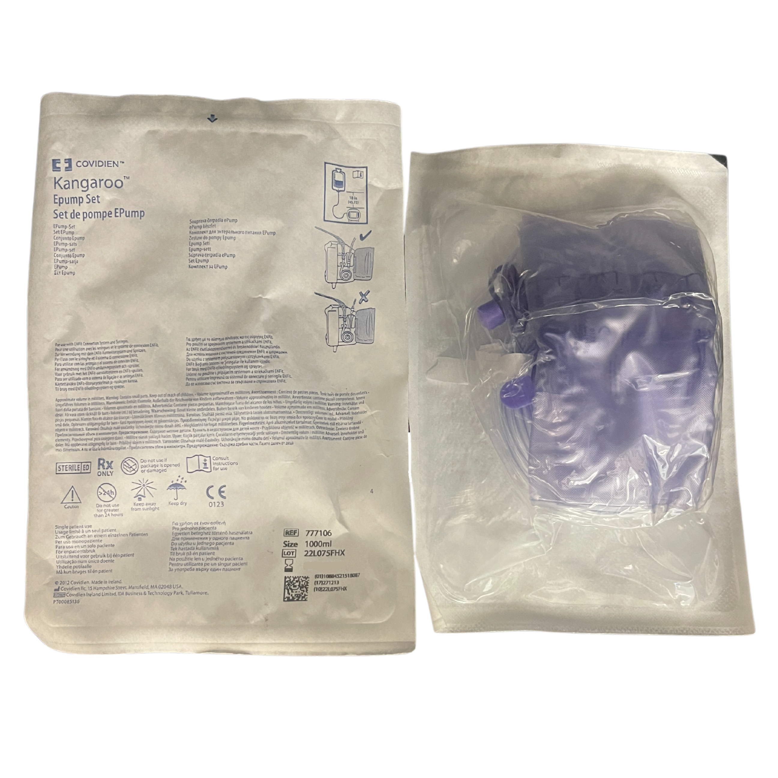 Kangaroo EPump 1000mL EZ Cap Set With In-line port Sterile (777106)