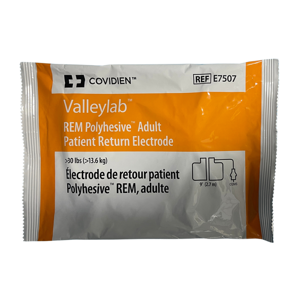 Covidien Valleylab REM PolyHesive Adult Patient Return Electrode 2.7m, Box of 50 (E7507)
