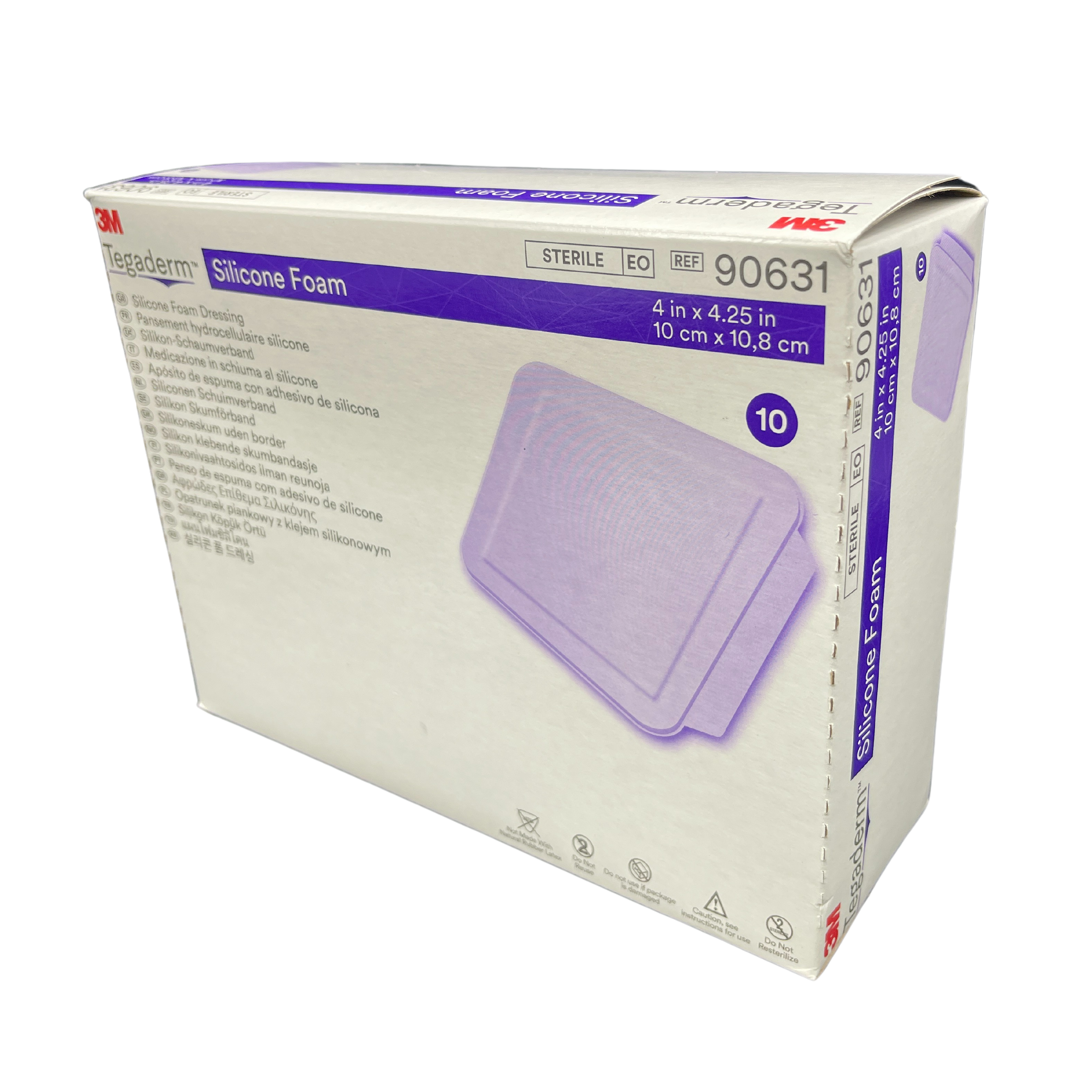 3M Tegaderm Silicone Foam Dressing, Non-Bordered, 10cm x 10.8cm (90631)