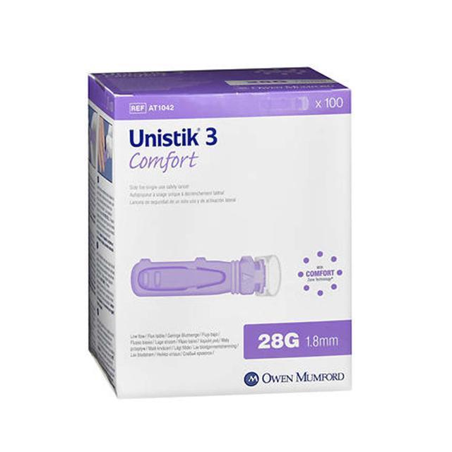 Unistik 3 Comfort Blood Device, Box of 100 (AT1042)