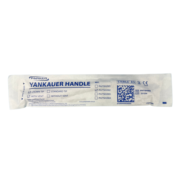 Parker Disposable Yankauer Suction Handpiece Crown Tip With / Without Vent