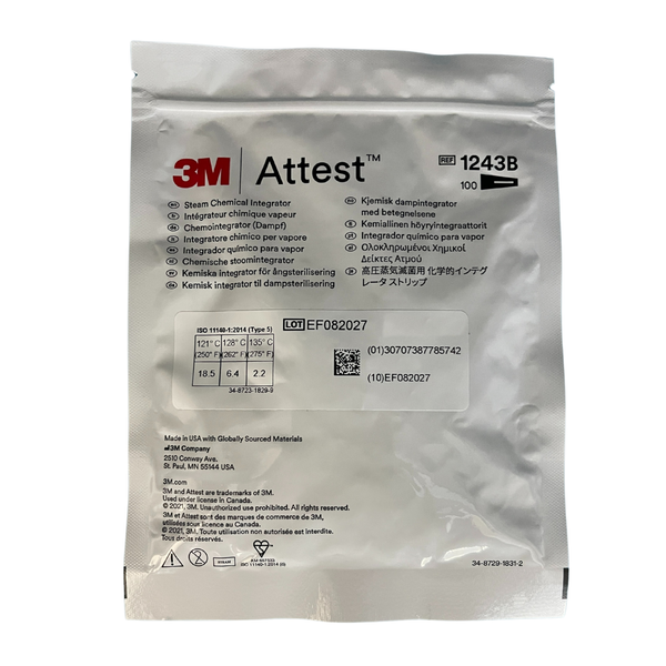 3M Comply Steam Steriliser Integrators, Box of 100 (1243B)