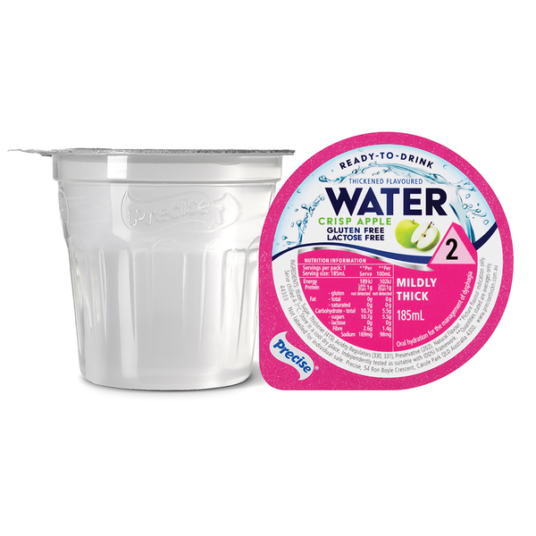 Precise Ready-To-Drink Thickened Crisp Apple Flavoured Water 185mL, Box of 12 - All Types