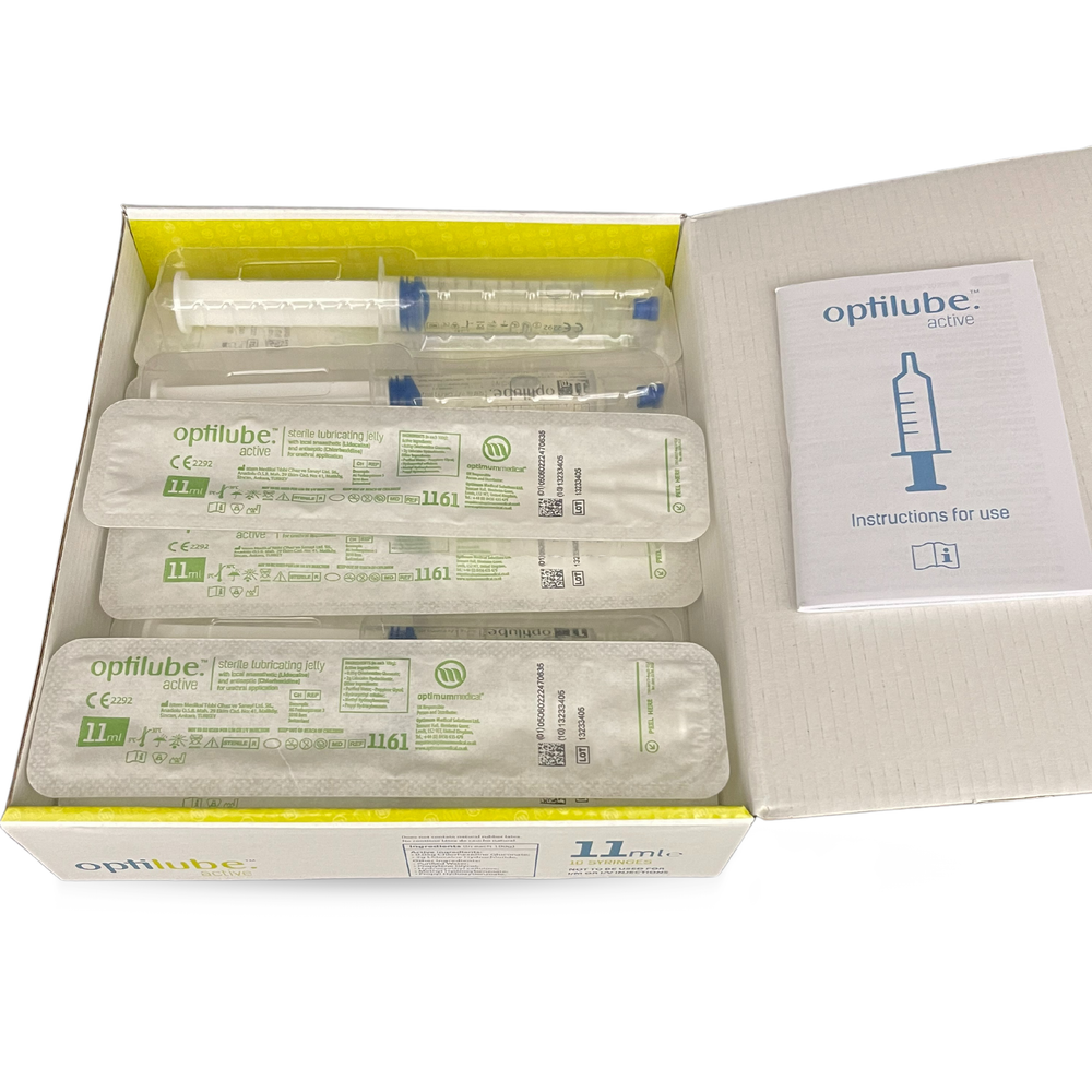 OptiLube Active Lidocaine 2% And Chlorhexidine Gluconate 0.05% syringe - All Sizes