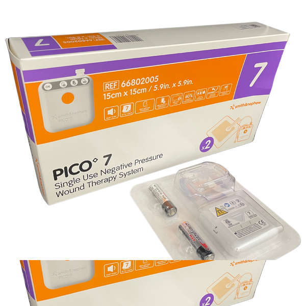 Smith & Nephew Pico 7 Negative Pressure Wound Therapy System, 1Kit (Two Dressing and One Pump Kits)