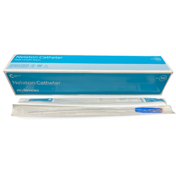 MDevices Catheter 16Fg Male Nelaton Pvc 40Cm Orange, Box of 50 (Ur042004)