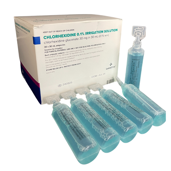 Lumacina Chlorhexidine 0.1% Aqueous 30mL Ampoules Blue Pfizer