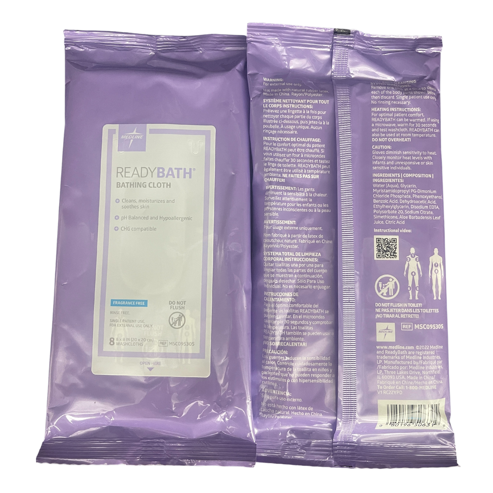 Readybath Total Body Cleansing Washcloths Fragrance Free 20cm X 20cm (MSC095305)