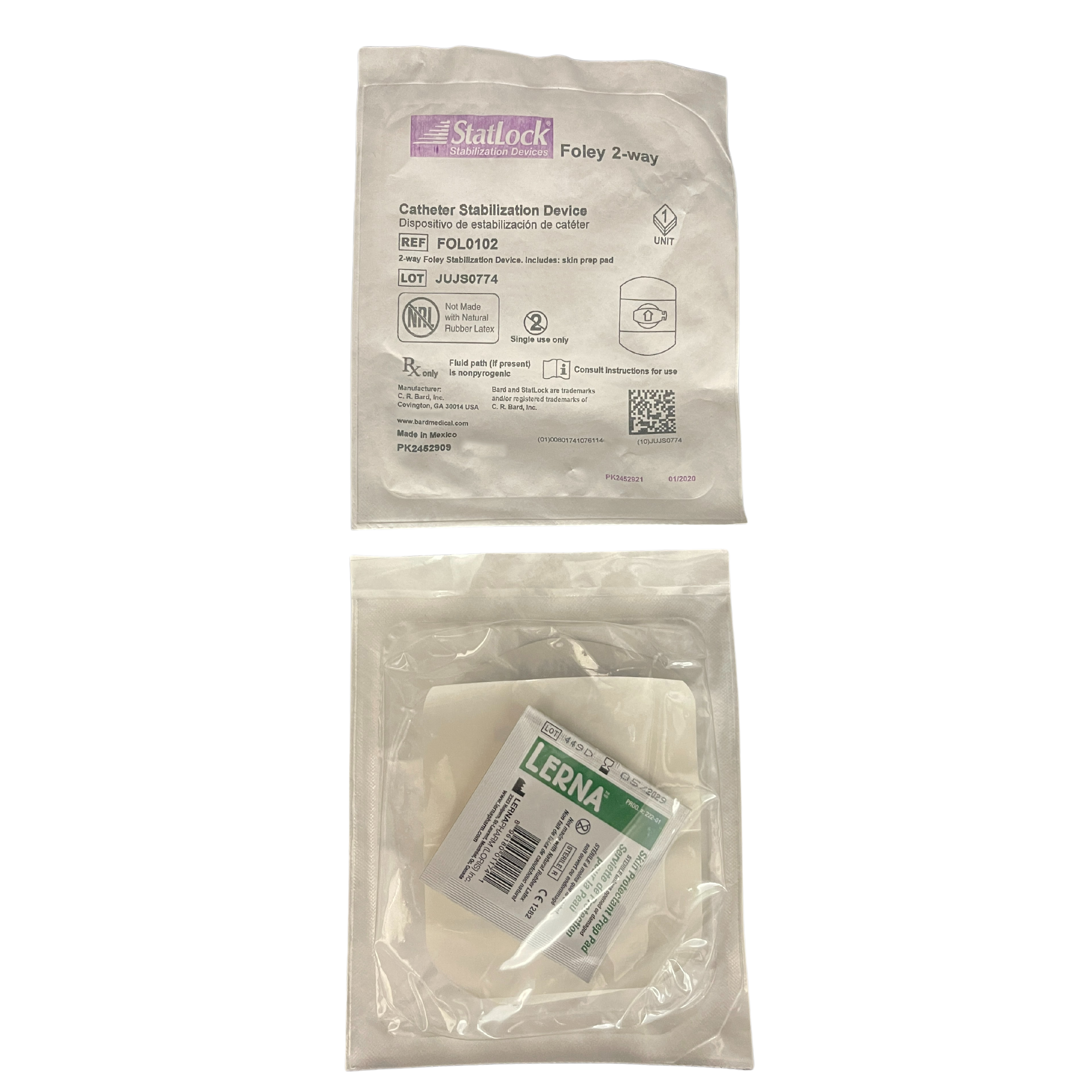 Bard Statlock Catheter Securement Device Foley 2-way Stabilization (FOL0102)