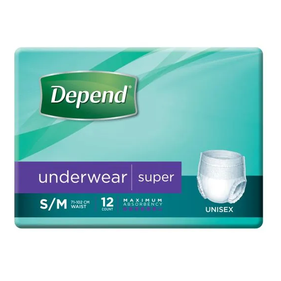 Depend Underwear Super Unisex White- All Sizes