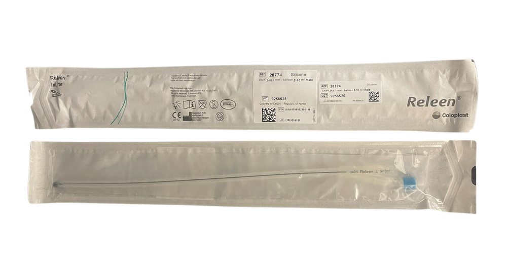 Coloplast Releen Catheter InLine 2.0 Foley Male Silicone 40cm - All Sizes