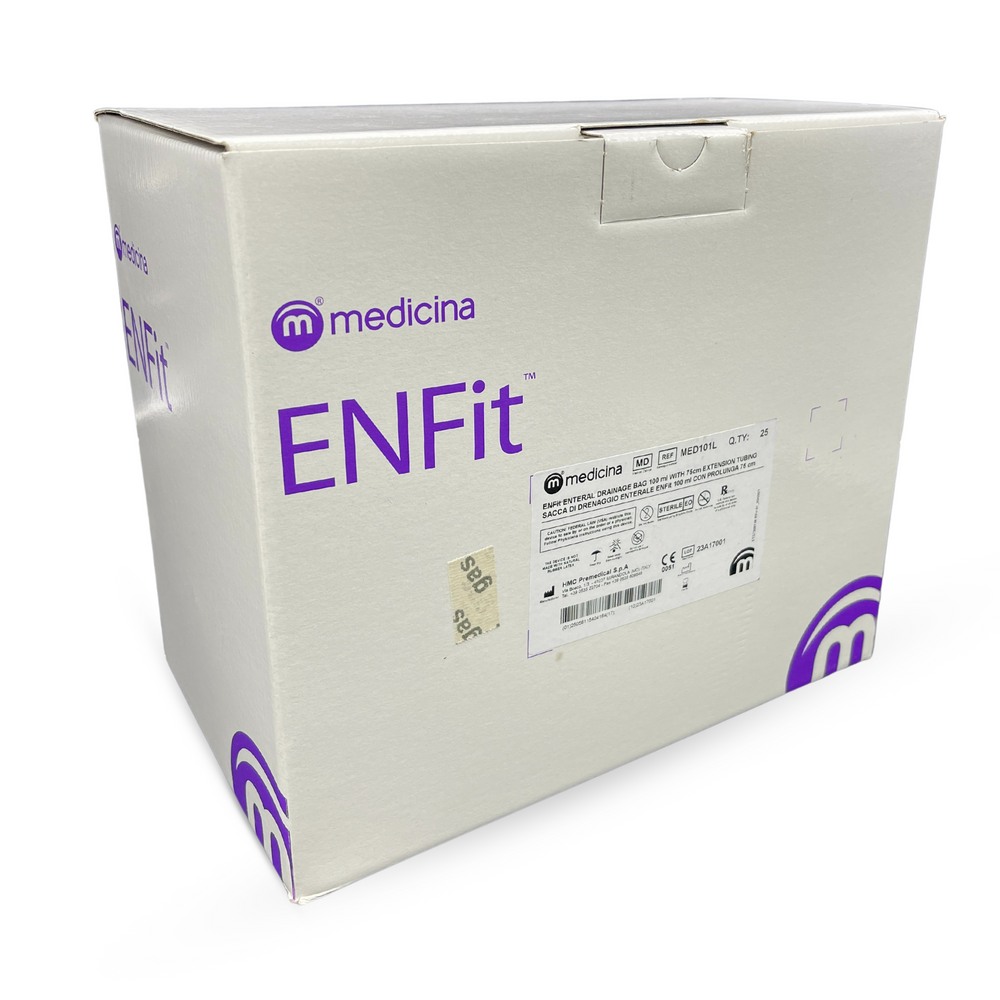 Medicina ENFit Enteral Drainage Bag MED51L, MED101L, MED251L, MED501L, MED1001L, MED1001.W - Box of 20