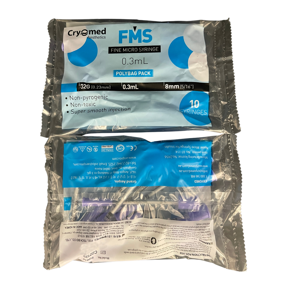 FMS Fine Micro Syringe 0.3mL, 32Gx8mm (5/16