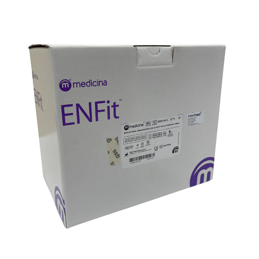 Medicina ENFit Enteral Drainage Bag MED51L, MED101L, MED251L, MED501L, MED1001L, MED1001.W - Box of 20