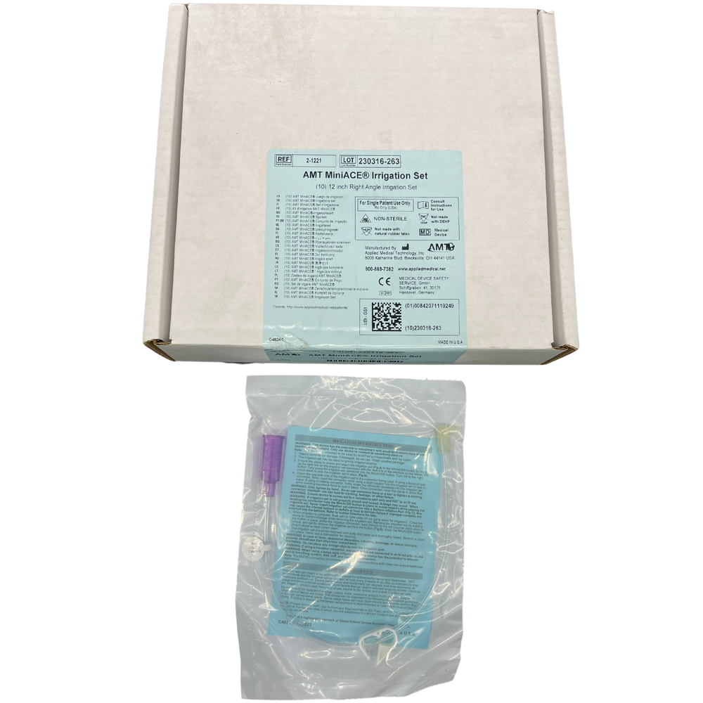 AMT MiniACE Irrigation Set Right Angle Bolus 12" 24" Box of 10
