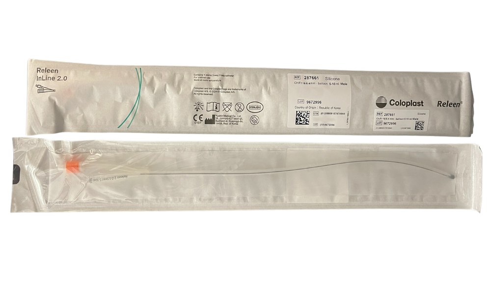 Coloplast Releen Catheter Inline 2.0 Foley CH16 Male Silicone 40cm, Box of 5 (287661)