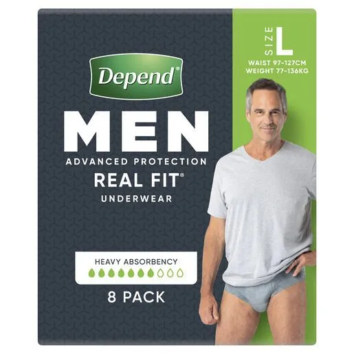 Depend Real Fit Underwear For Men - All Sizes