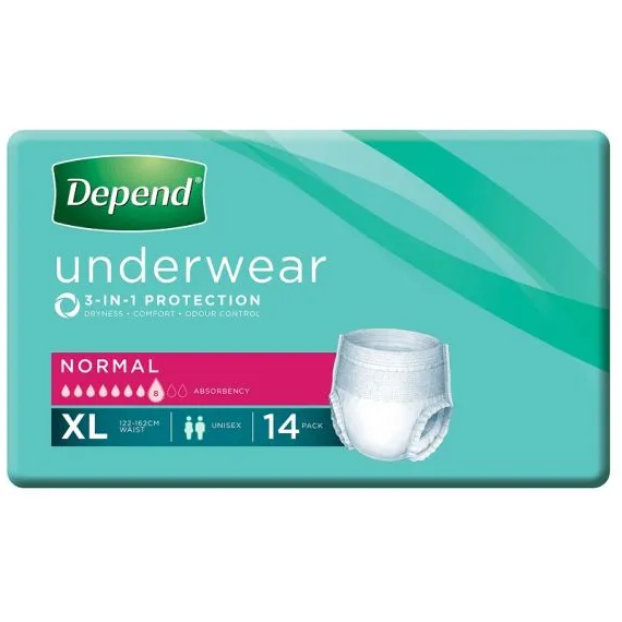 Depend Normal Underwear Unisex 850ml - All Sizes