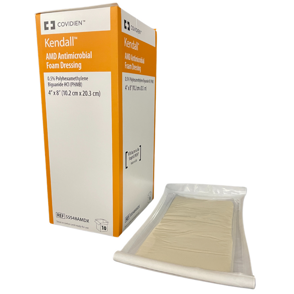 Covidien Kendall Amd Antimicrobial Foam Dressing 10.2cm x 20.3cm (55548AMDX)