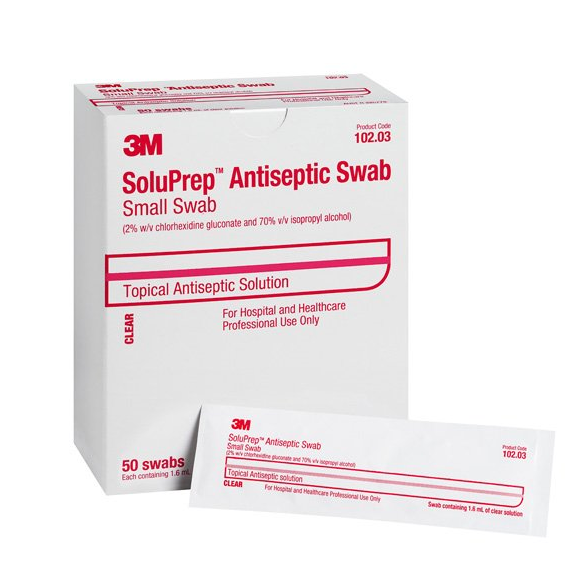 3M Soluprep Iv 3M Soluprep IV Swab Small, Antiseptic, Solu-IV, Box of 50 (102.03)wab,Box of 50 (102.03)